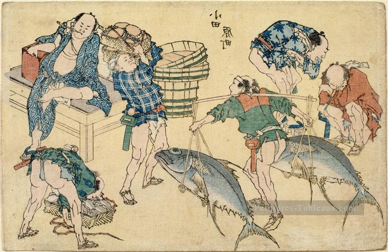 scènes de rue nouvellement pubis 4 Katsushika Hokusai ukiyoe Peintures à l'huile